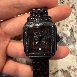 Michele Special Edition Deco Noir Black Diamond Watch